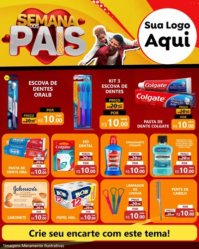 Modelo de Rede Social para Feed Instagram com o tema Semana Dos Pais para Higiene Pessoal