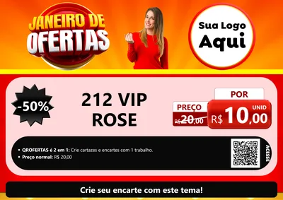Modelo de Cartaz para Cartaz A4 Horizontal com o tema Janeiro de Ofertas para Perfumes