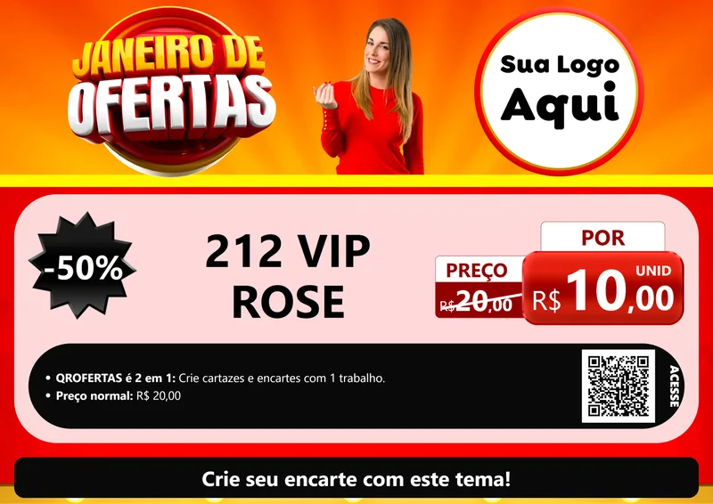 Modelo de Cartaz para Cartaz A4 Horizontal com o tema Janeiro de Ofertas para Perfumes