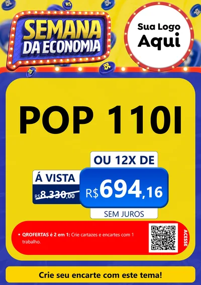 Modelo de Cartaz para Cartaz A4 Vertical com o tema Semana da Economia para Concessionaria de Motos