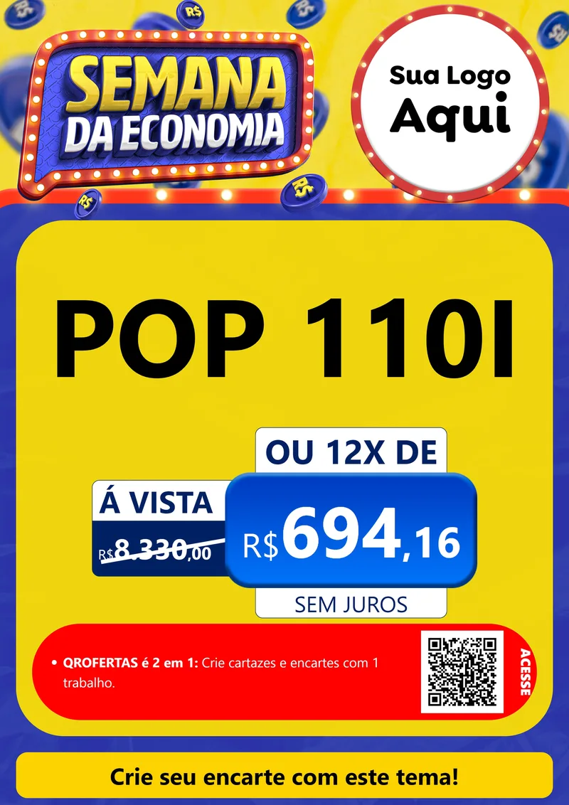 Modelo de Cartaz para Cartaz A4 Vertical com o tema Semana da Economia para Concessionaria de Motos