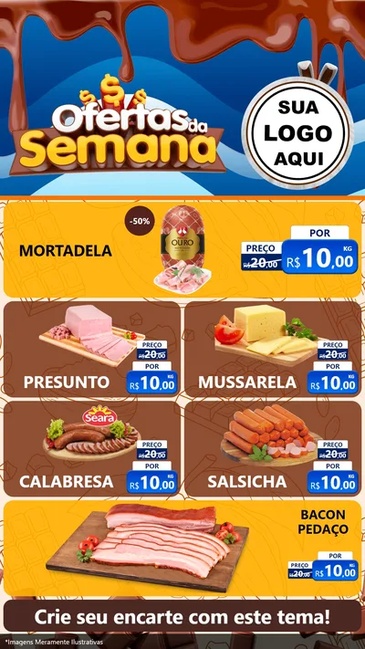 Modelo de TV para TV Vertical com o tema Ofertas da Semana - Páscoa para Frios e Laticínios