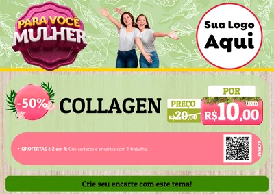 Modelo de Cartaz para Cartaz A4 Horizontal com o tema Para Você Mulher para Suplementos alimentares