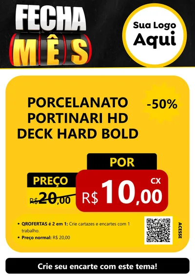 Modelo de Cartaz para Cartaz A4 Vertical com o tema Fecha Mês para Pisos e revestimentos