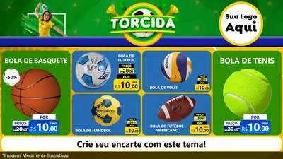 Modelo de TV para TV Horizontal com o tema Torcida para Artigos Esportivos