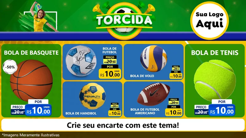 Modelo de TV para TV Horizontal com o tema Torcida para Artigos Esportivos
