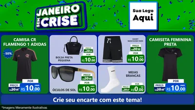 Modelo de TV para TV Horizontal com o tema Janeiro Sem Crise para Roupas e acessórios