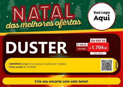 Modelo de Cartaz para Cartaz A4 Horizontal com o tema Natal das Melhores Ofertas para Concessionaria de Carros