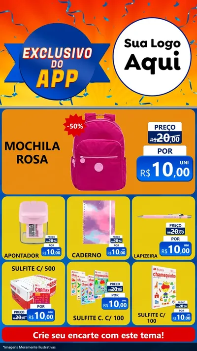 Modelo de Rede Social para Stories com o tema Exclusivo do Aplicativo para Papelaria