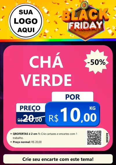 Modelo de Cartaz para Cartaz A4 Vertical com o tema Black Friday para Produtos Naturais