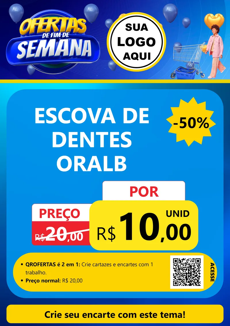 Modelo de Cartaz para Cartaz A4 Vertical com o tema Ofertas de Fim de Semana para Higiene Pessoal
