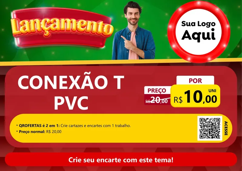 Modelo de Cartaz para Cartaz A4 Horizontal com o tema Lançamento para Tubos e conexões