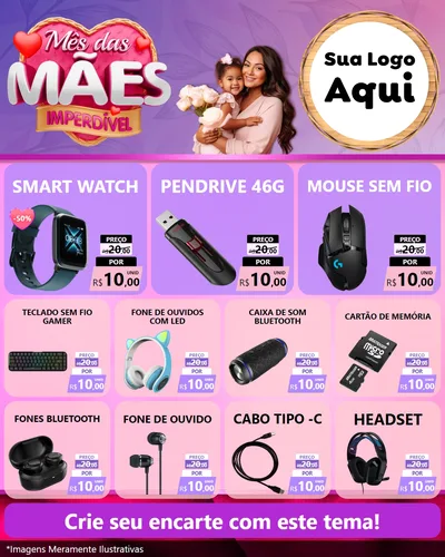 Modelo de Rede Social para Feed Instagram com o tema Mês das Mães Imperdível para Informática