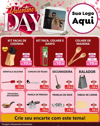 Modelo de Rede Social para Feed Instagram com o tema Valentine's Day para Utilidades Domésticas