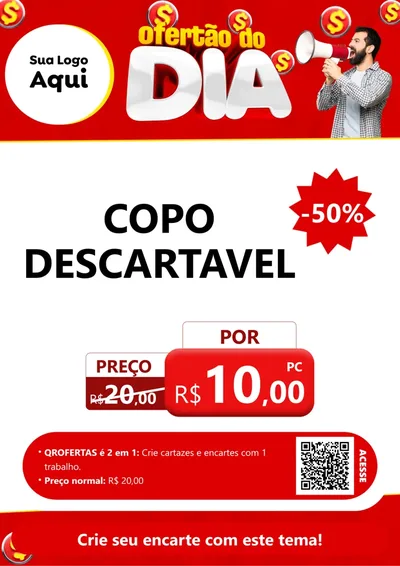 Modelo de Cartaz para Cartaz A4 Vertical com o tema Ofertão do dia para Embalagens