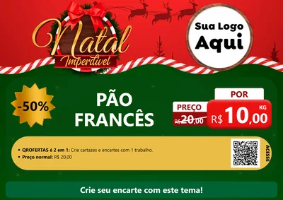 Modelo de Cartaz para Cartaz A4 Horizontal com o tema Natal Imperdível para Padaria