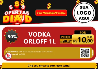 Modelo de Cartaz para Cartaz A4 Horizontal com o tema Ofertas Dia D para Distribuidora de bebidas