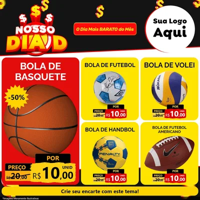 Modelo de Rede Social para Feed Facebook com o tema Nosso Dia D para Artigos Esportivos