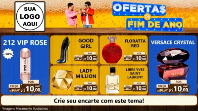 Modelo de TV para TV Horizontal com o tema Ofertas de Fim de Ano para Perfumes
