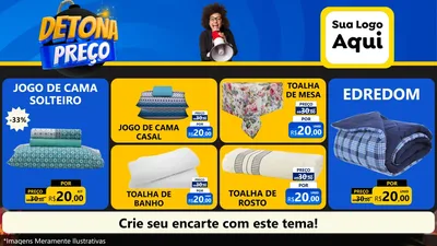 Modelo de TV para TV Horizontal com o tema Detona Preços para Cama, Mesa e Banho
