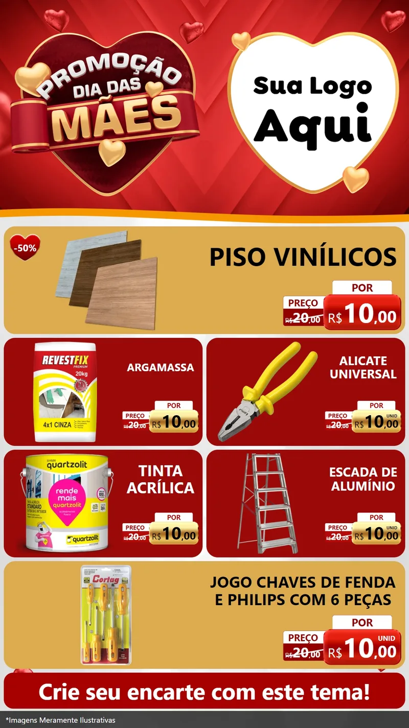 Modelo de TV para TV Vertical com o tema Promoção Dia das Mães para Material para Construção