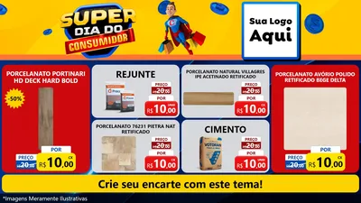 Modelo de TV para TV Horizontal com o tema Super Dia do Consumidor para Pisos e revestimentos