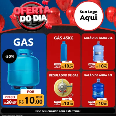 Modelo de Rede Social para Feed Facebook com o tema Oferta do Dia para Água e gás