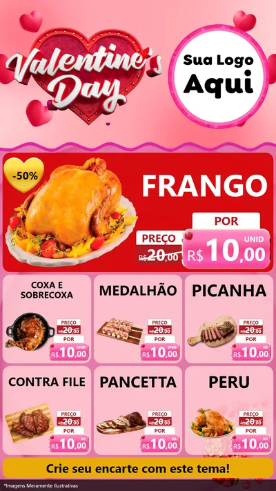 Modelo de Rede Social para Stories com o tema Valentine's Day para Assados
