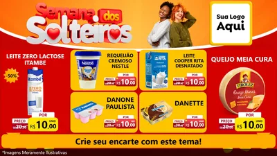 Modelo de TV para TV Horizontal com o tema Semana dos Solteiros para Frios e Laticínios