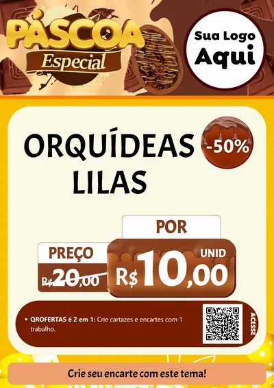 Modelo de Cartaz para Cartaz A4 Vertical com o tema Páscoa Especial para Floricultura e jardim