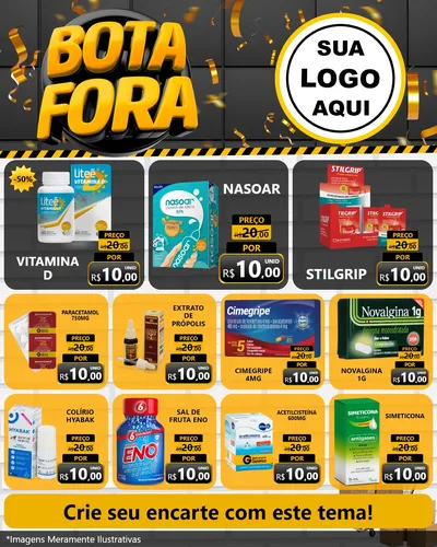 Modelo de Rede Social para Feed Instagram com o tema Bota Fora para Farmácia