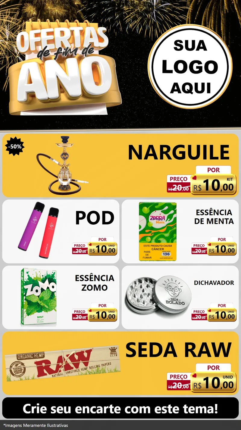Modelo de TV para TV Vertical com o tema Ofertas de Fim de Ano para Tabacaria