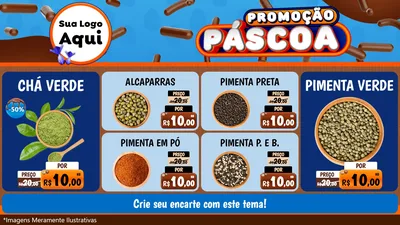Modelo de TV para TV Horizontal com o tema Promoção Páscoa para Produtos Naturais