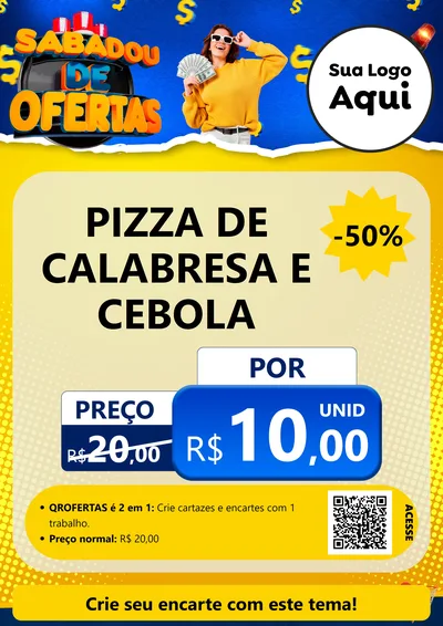 Modelo de Cartaz para Cartaz A4 Vertical com o tema Sabadou de Ofertas para Pizzaria