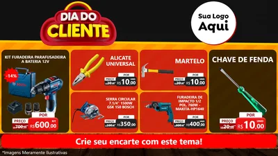 Modelo de TV para TV Horizontal com o tema Dia do Cliente para Maquinas e Ferramentas