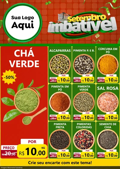 Modelo de Encarte para Encarte A4 Vertical com o tema Setembro Imbatível para Produtos Naturais