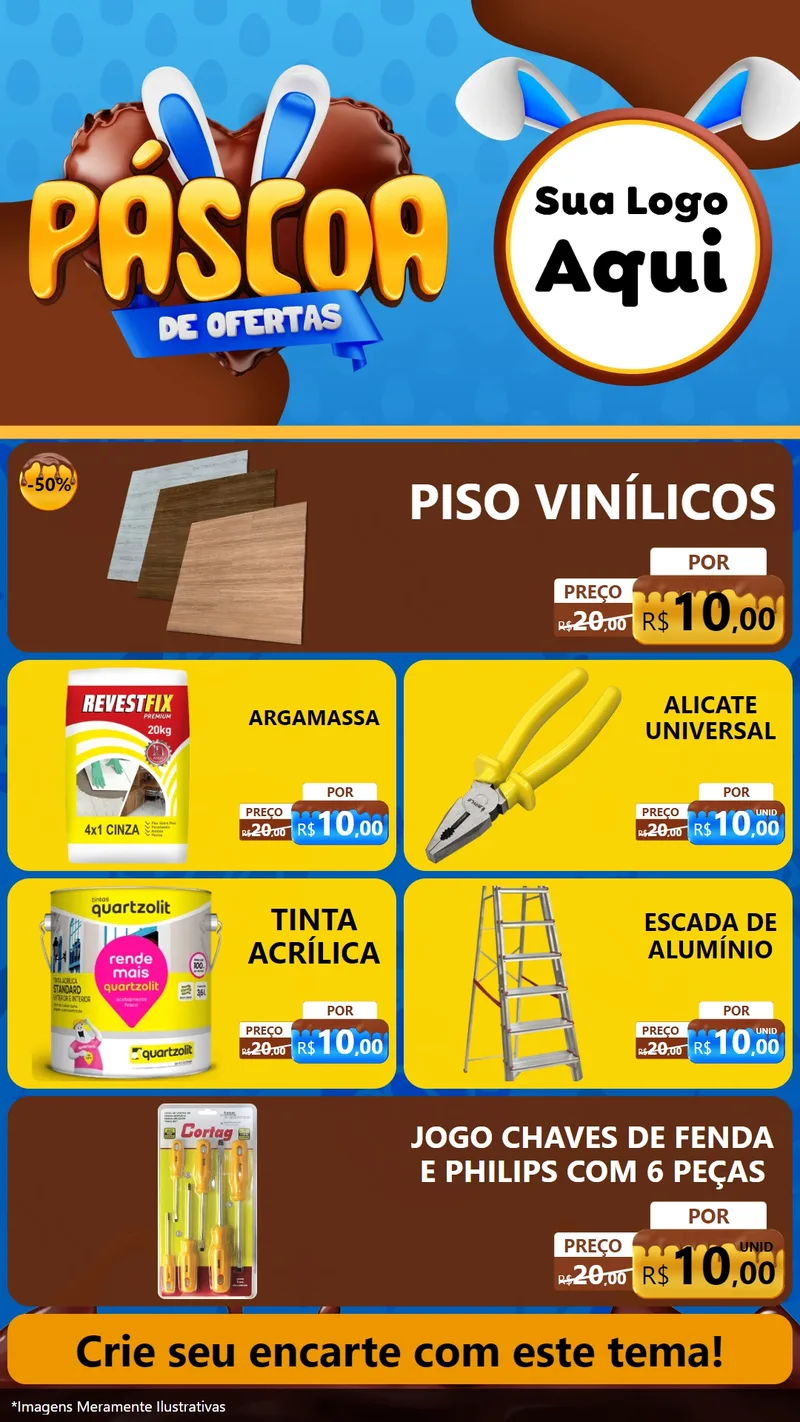 Modelo de TV para TV Vertical com o tema Páscoa de Ofertas para Material para Construção