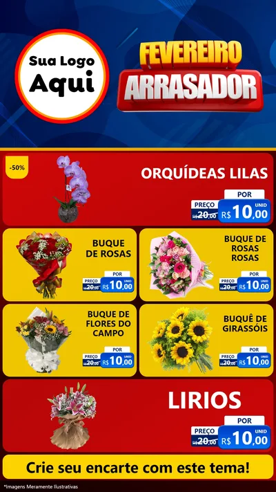 Modelo de TV para TV Vertical com o tema Fevereiro Arrasador para Floricultura e jardim
