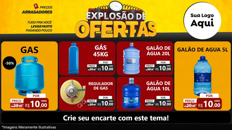 Modelo de TV para TV Horizontal com o tema Explosão de Ofertas para Água e gás
