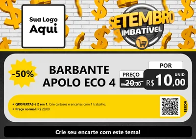 Modelo de Cartaz para Cartaz A4 Horizontal com o tema Setembro Imbatível para Armarinho e Aviamentos