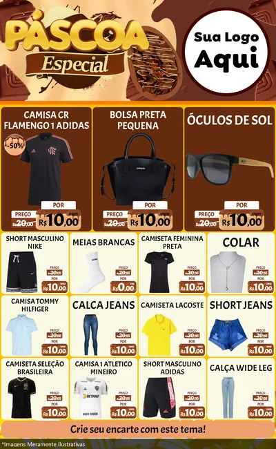 Modelo de Encarte para Encarte Grande com o tema Páscoa Especial para Roupas e acessórios