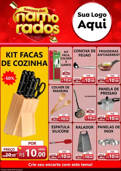 Modelo de Encarte para Encarte A4 Vertical com o tema Semana dos namorados para Utilidades Domésticas