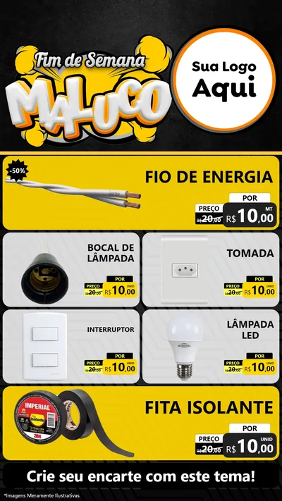 Modelo de TV para TV Vertical com o tema Fim de Semana Maluco para Materiais Elétricos