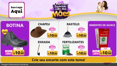 Modelo de TV para TV Horizontal com o tema Ofertas Especiais - Mês das Mães para Agropecuária