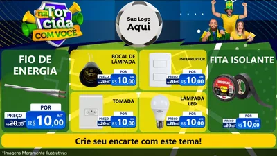 Modelo de TV para TV Horizontal com o tema Na Torcida Com Você - Copa para Materiais Elétricos