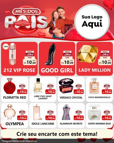 Modelo de Rede Social para Feed Instagram com o tema Mês dos Pais para Perfumes