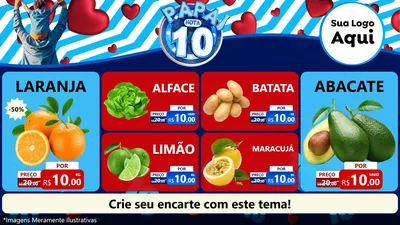 Modelo de TV para TV Horizontal com o tema Papai Nota 10 para Hortifrúti