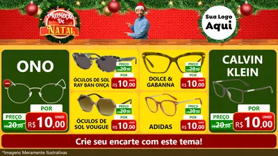 Modelo de TV para TV Horizontal com o tema Promoção de Natal para Óticas