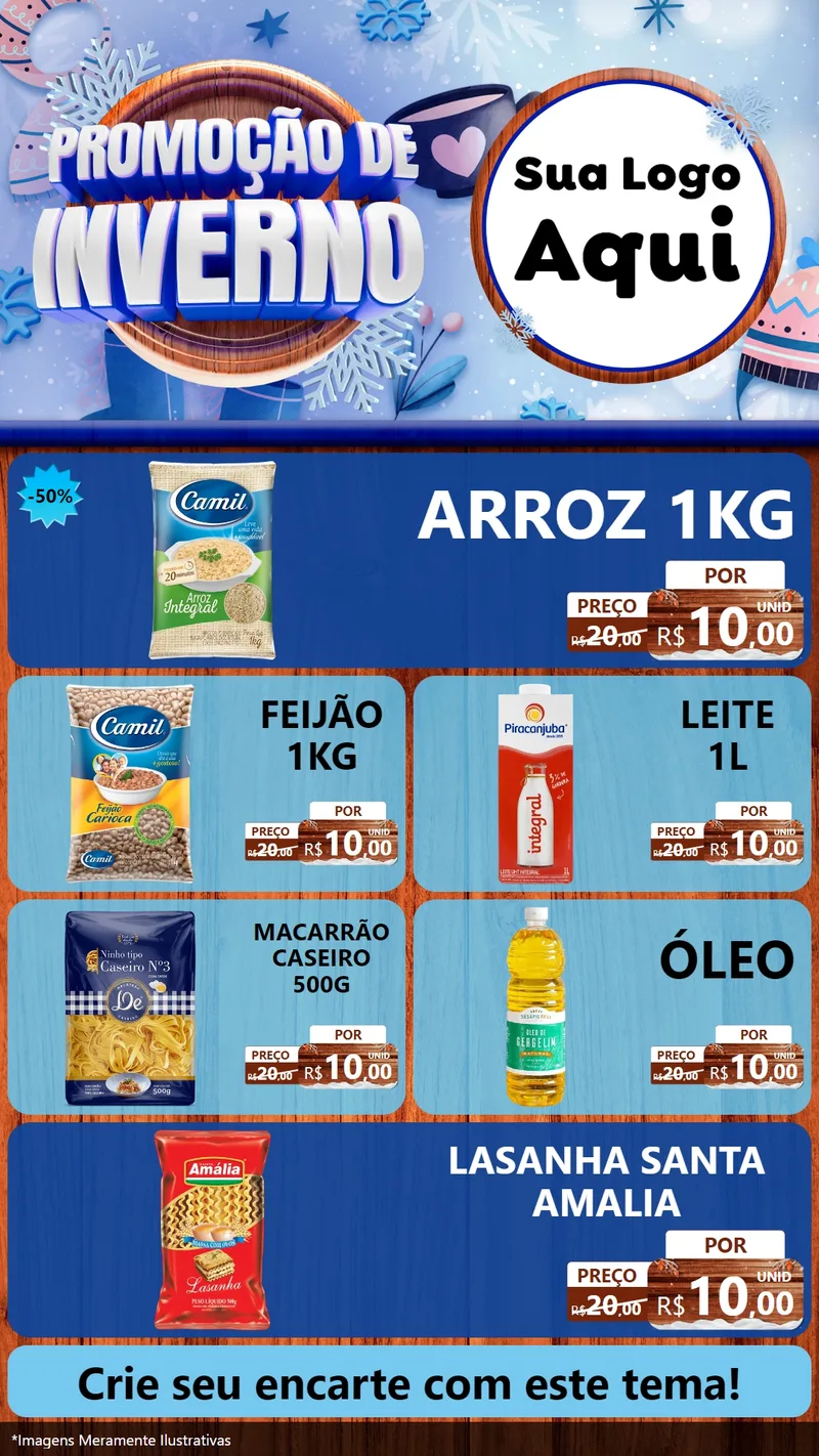Modelo de TV para TV Vertical com o tema Promoção de Inverno para Supermercado