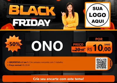 Modelo de Cartaz para Cartaz A4 Horizontal com o tema Black Friday para Óticas